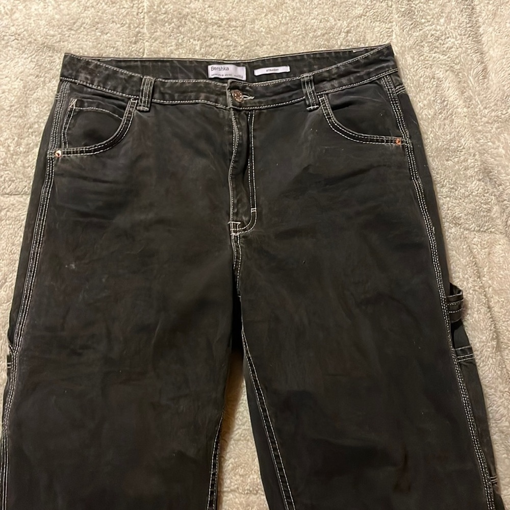 Black straight pants